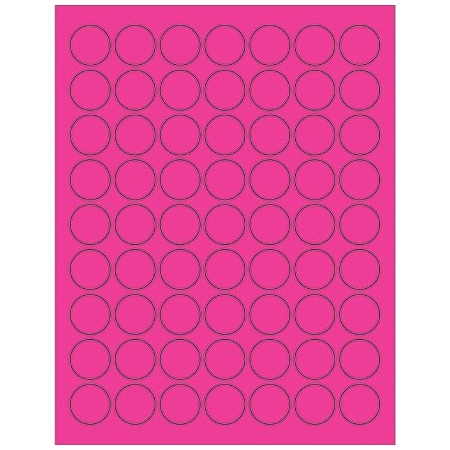 Bsc Preferred 1'' Fluorescent Pink Circle Laser Labels, 6300PK BUY00016114